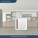 Ver imagem 7 de Armário Aéreo para Cozinha 2 Portas Paris Marrom/Nogal Manchester/Branco Brilhante