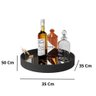 Bandeja Espelhada Decorativa Em Borda de Corino Preta 35x50 - 2