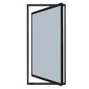 Ver imagem 1 de Vitrô Capelinha de Alumínio 100x40cm Preto Allo Esquadrias