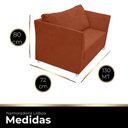 Ver imagem 3 de Namoradeira Lisboa 02 Lugares para Sala Salão Escritório Suede Terracota