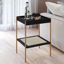 Ver imagem 3 de Mesa Lateral para Sala de Estar Industrial Indy A03 Nero Dourado