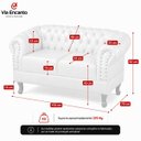Ver imagem 5 de Namoradeira Chesterfield Duque 2 Lugares em Couríssimo Branco
