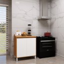 Ver imagem 1 de Balcão para Cozinha 80cm 2 Portas Cozinha Milão Branco/Ártico/Freijó Rocks