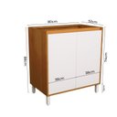 Ver imagem 4 de Balcão para Cozinha 80cm 2 Portas Cozinha Milão Branco/Ártico/Freijó Rocks
