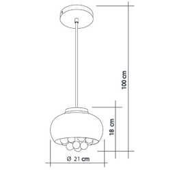 Pendente/Plafon em Vidro e Cristal Attractive 21cm G9 - Lustre Design Moderno Sala/Quarto:Cobre - 4