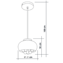 Ver imagem 4 de Pendente/Plafon em Vidro e Cristal Attractive 21cm G9 - Lustre Design Moderno Sala/Quarto:Cobre