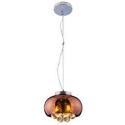 Pendente/Plafon em Vidro e Cristal Attractive 21cm G9 - Lustre Design Moderno Sala/Quarto:Cobre - 1
