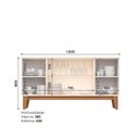Ver imagem 4 de Aparador Buffet 4 Portas com Ripado e Vidro Eiffel Off White