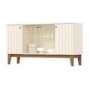 Ver imagem 2 de Aparador Buffet 4 Portas com Ripado e Vidro Eiffel Off White