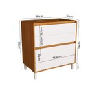 Ver imagem 3 de Balcão 80cm 3 Gavetas Cozinha Milão Branco/Ártico/Freijó Rocks