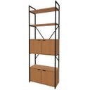 Ver imagem 4 de Estante Industrial Alta 4 Portas Canela/preto Fosco