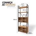 Ver imagem 2 de Estante Industrial Alta 4 Portas Canela/preto Fosco