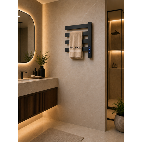 Toalheiro Térmico Elétrico 45x50 Display Digital Temporizado Moderno Lateral Preto - 110V