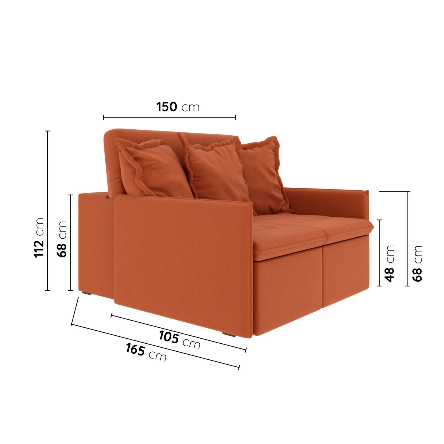 Sofá Retrátil e Reclinável 3 Lugares 150cm Dália Cabecasa Madeiramadeira - 3