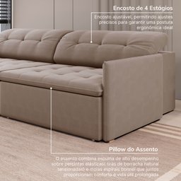 Sofá Retrátil e Reclinável 3 Lugares 180cm Dália Cabecasa Madeiramadeira - 6