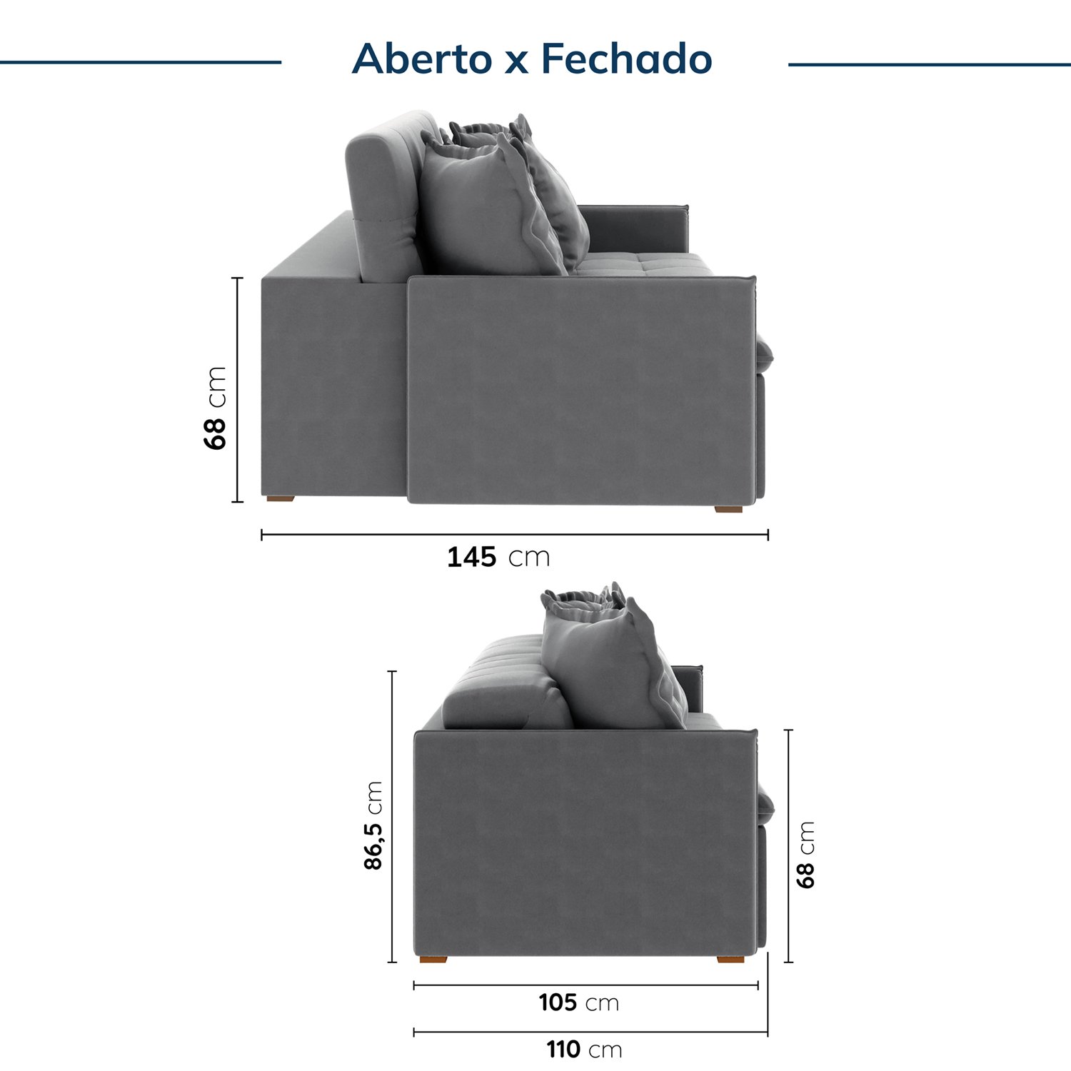 Sofá Retrátil e Reclinável 3 Lugares 180cm Dália Cabecasa Madeiramadeira - 4