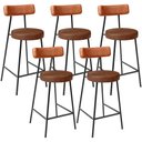 Ver imagem 1 de Kit 05 Banquetas Baixa Cozinha Sala Jantar Bancada Milão L02 Couríssimo Camel Marrom - lyam