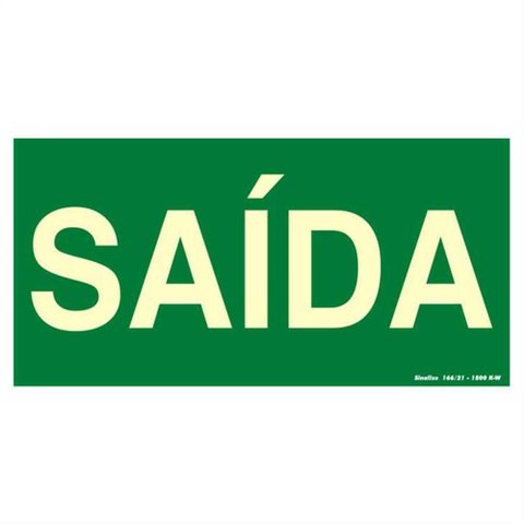 Placa de Pvc Fotoluminescente Auto-adesiva 20x40 Saida - 360 Al - Sinalize Placa Fotolum.20x40 (said