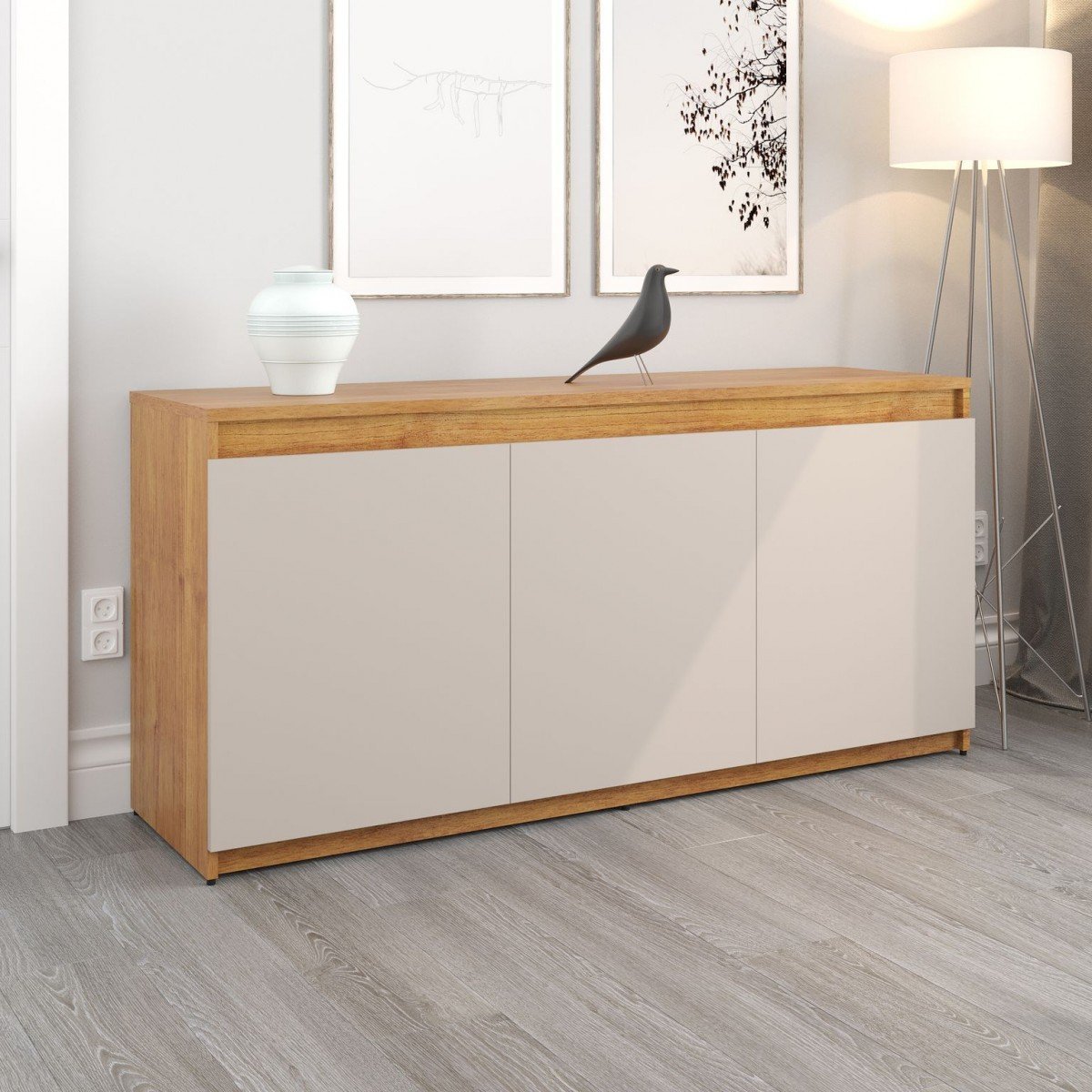 Buffet Jazz 3 Portas 1 Prateleira Internamel/off White