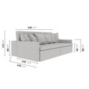 Ver imagem 3 de Sofá Retrátil e Reclinável 4 Lugares 240cm Dália CabeCasa MadeiraOriginals