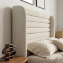 Ver imagem 6 de Cabeceira Estofada para Cama Box Queen Sasha 160cm Moderna Linho Bege - Desk Design