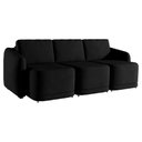 Ver imagem 2 de Sofá Cama Modulado Retrátil e Reclinável Decorativo Varsóvia 306cm Veludo Preto G33 - Gran Belo