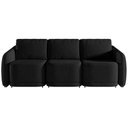 Ver imagem 6 de Sofá Cama Modulado Retrátil e Reclinável Decorativo Varsóvia 306cm Veludo Preto G33 - Gran Belo