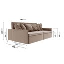 Ver imagem 3 de Sofá Retrátil e Reclinável 4 Lugares 240cm Dália CabeCasa MadeiraOriginals