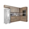 Cozinha Completa Maxxi 11 Peças (4 Armários + 3 Balcões + 1 Paneleiro + 3 Complementos) C11P08 Nogal - 1