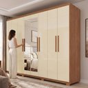 Ver imagem 6 de Guarda-Roupa Casal com Pés e Espelho 8 Portas 4 Gavetas Titanium