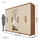 Ver imagem 3 de Guarda-Roupa Casal com Pés e Espelho 8 Portas 4 Gavetas Titanium