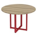Ver imagem 1 de Mesa de Reunião Redonda P25 Pandin 110 Cm (largura) Tampo Mdp Noce Naturalle Pé Aço Tubular