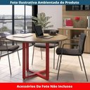 Ver imagem 2 de Mesa de Reunião Redonda P25 Pandin 110 Cm (largura) Tampo Mdp Noce Naturalle Pé Aço Tubular