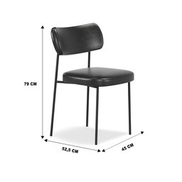 Kit 02 Cadeiras para Sala de Jantar Mila Couríssimo Preto - Mobili - 8