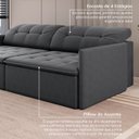Ver imagem 6 de Sofá Retrátil e Reclinável 4 Lugares 260cm Dália CabeCasa MadeiraOriginals
