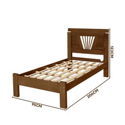 Cama Madeira Maciça Rustica Solteiro Imbuia Atraente Com Colchão Probel D20 - 4