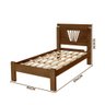 Cama Madeira Maciça Rustica Solteiro Imbuia Atraente Com Colchão Probel D20 - 4