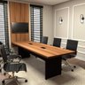Conjunto Sala de Reunião Mesa 2,70m Painel para Tv Ng F5  - 1