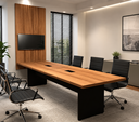 Ver imagem 1 de Conjunto Sala de Reunião Mesa 2,70m Painel para TV Ng F5