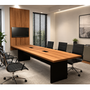 Ver imagem 1 de Conjunto Sala de Reunião Mesa 2,70m Painel para TV Ng F5