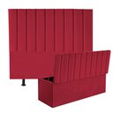 Ver imagem 1 de Kit Cabeceira e Calçadeira Baú Casal 140cm Carla Suede Vermelho - D A DECOR