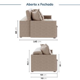 Sofá Retrátil e Reclinável 4 Lugares 280cm Dália Cabecasa Madeiramadeira - 4