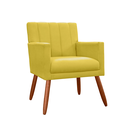 Ver imagem 3 de Kit 2 Poltronas Cadeiras Decorativa para Recepção Cecília Corano Amarelo - Incasa Decor