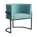 Ver imagem 2 de Kit 02 Poltronas Luana Base Preta Veludo Cores - DS Estofados Poltrona Luana Azul Turquesa
