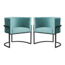 Ver imagem 1 de Kit 02 Poltronas Luana Base Preta Veludo Cores - DS Estofados Poltrona Luana Azul Turquesa