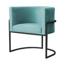 Ver imagem 4 de Kit 02 Poltronas Luana Base Preta Veludo Cores - DS Estofados Poltrona Luana Azul Turquesa
