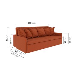 Sofá Retrátil e Reclinável 4 Lugares 280cm Dália Cabecasa Madeiramadeira - 3