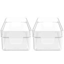 Ver imagem 5 de Kit 2 Organizadores de Armário 30x10x7cm Caixas Organizadoras Retangulares com Alças Clear ou
