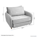 Ver imagem 4 de Sofá Cama Solteiro 105cm Mode CabeCasa MadeiraOriginals Cinza