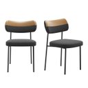 Ver imagem 1 de Kit 2 Cadeiras Mona para Sala Jantar Gourmet em Aço e Couríssimo e Linho-edecasamoveis